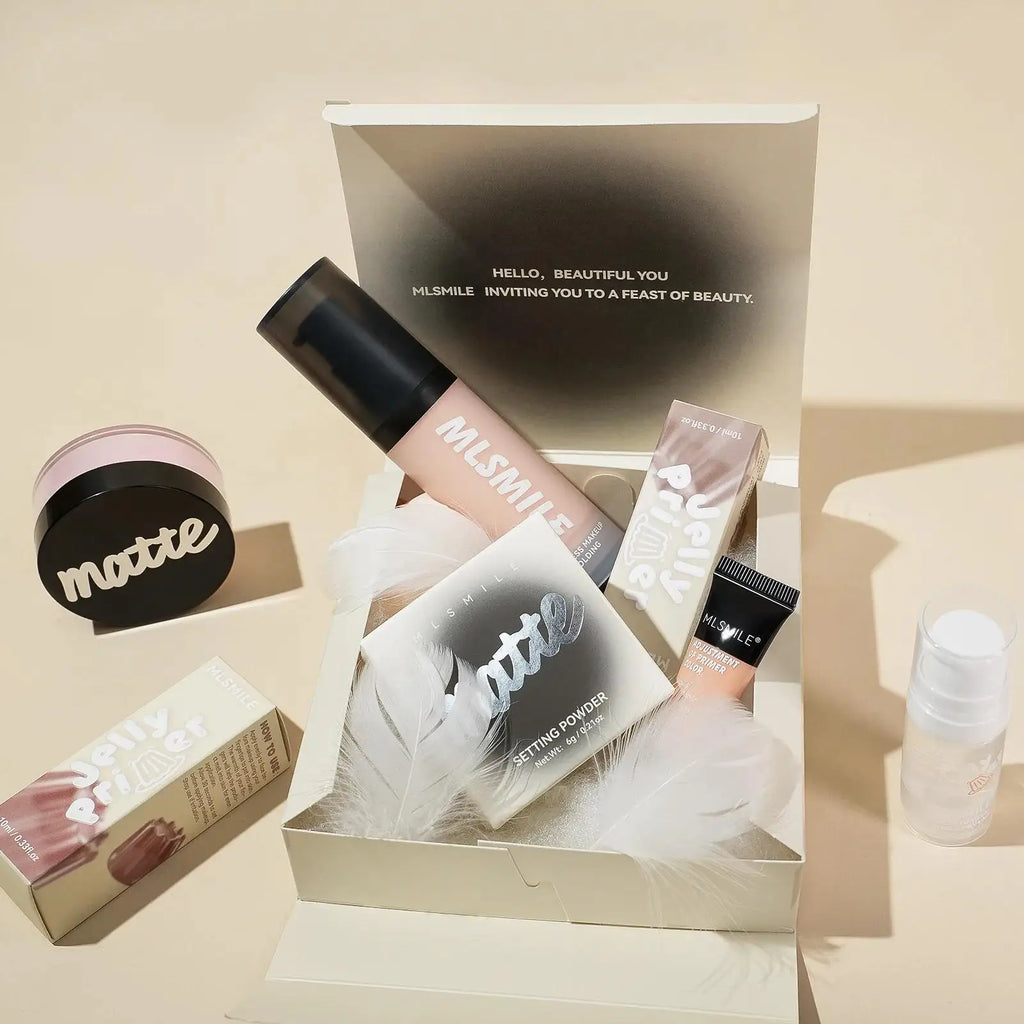 MLSMILE Makeup Set – Primer, Foundation, Concealer & Powder