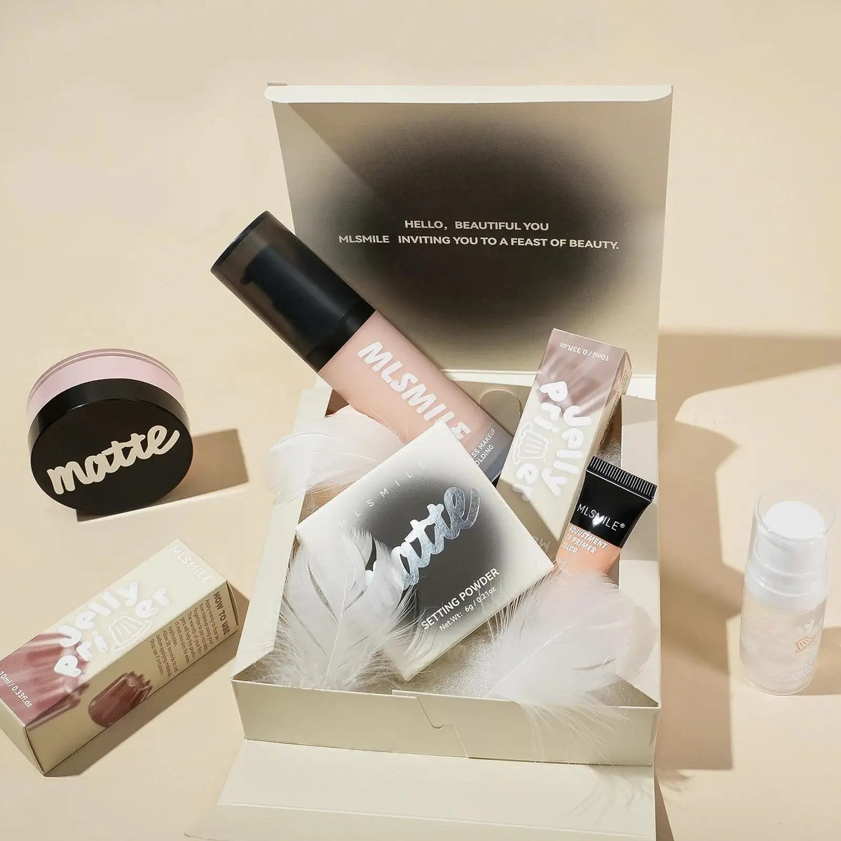 MLSMILE Makeup Set – Primer, Foundation, Concealer & Powder
