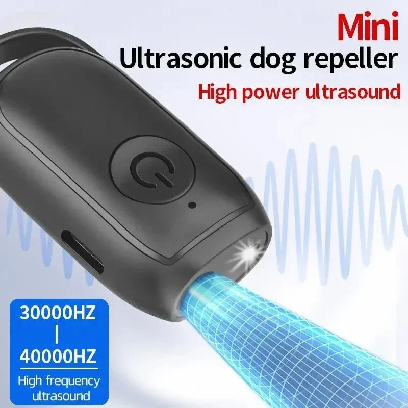 Ultrasonic Dog Bark Deterrent – USB Rechargeable & LED Light