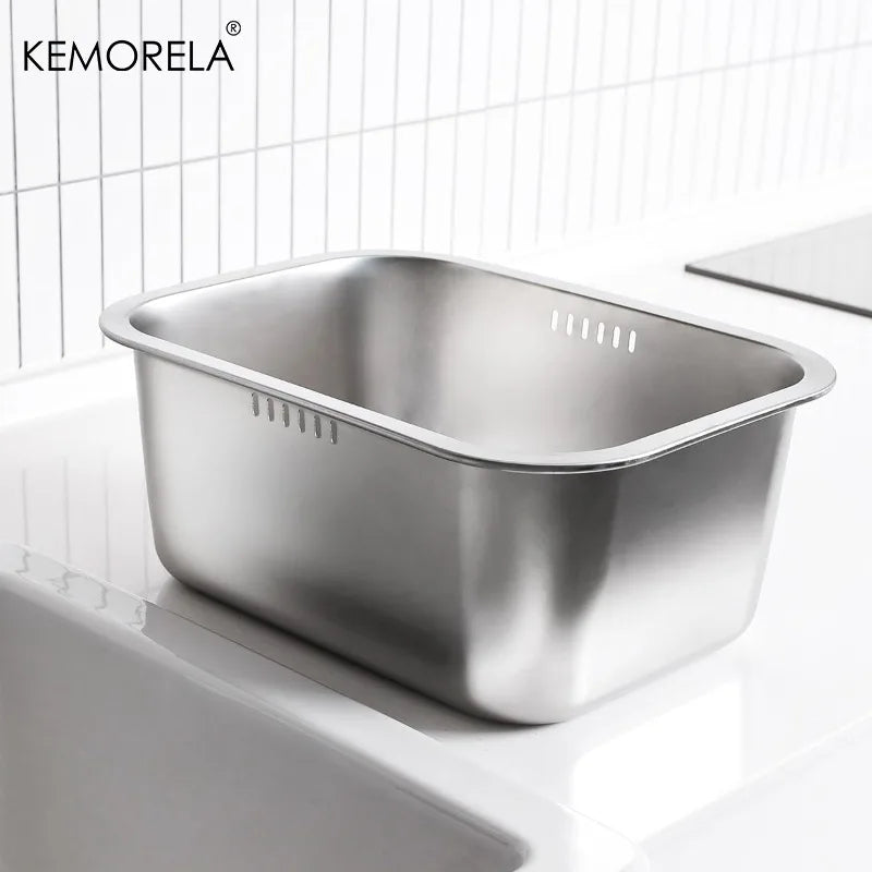 10L Stainless Steel Dishpan – Large Kitchen Wash Basin & Tub