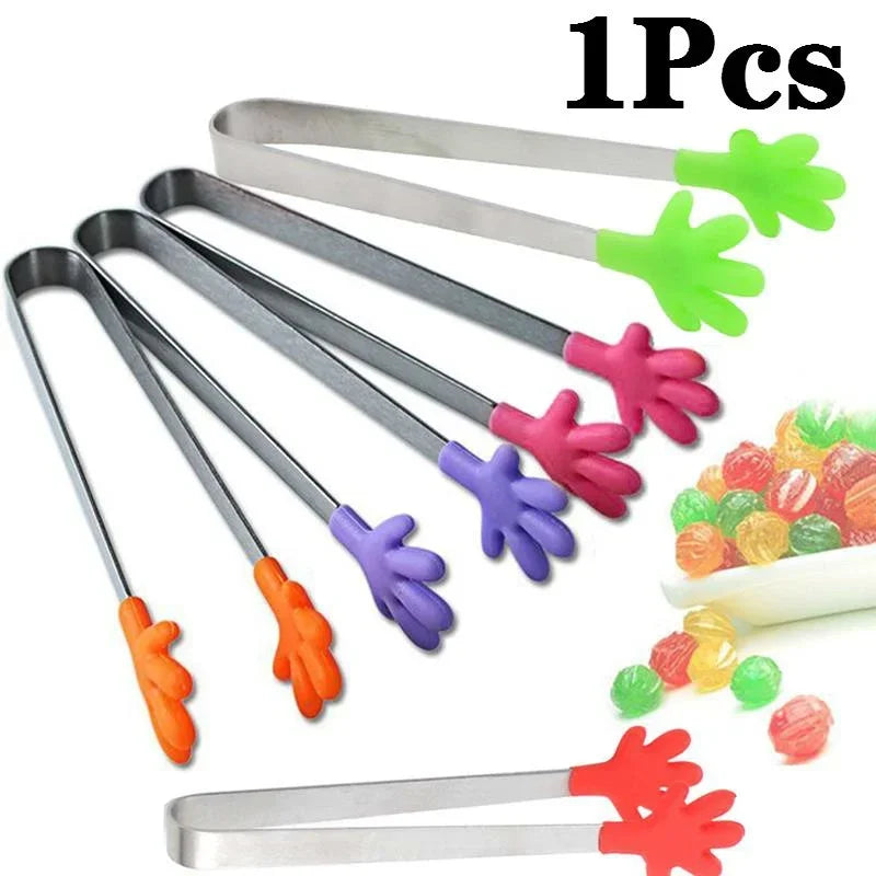Creative Small Hand Silicone Clip Stainless Steel Food Mini Foodclip