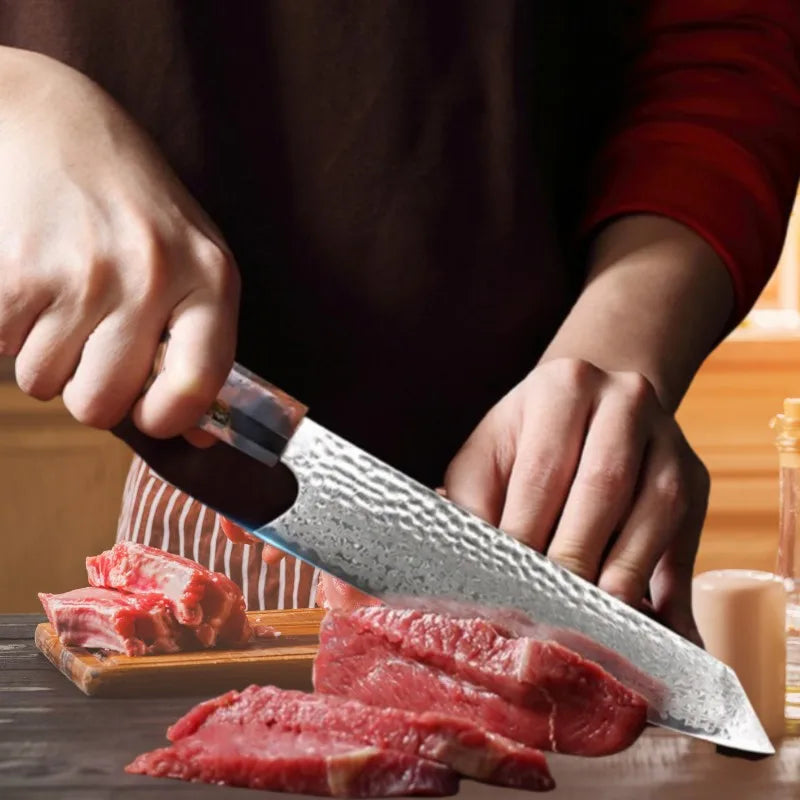 Damascus Nakiri Chef Knife – 67-Layer VG10 Steel | 8 Inch