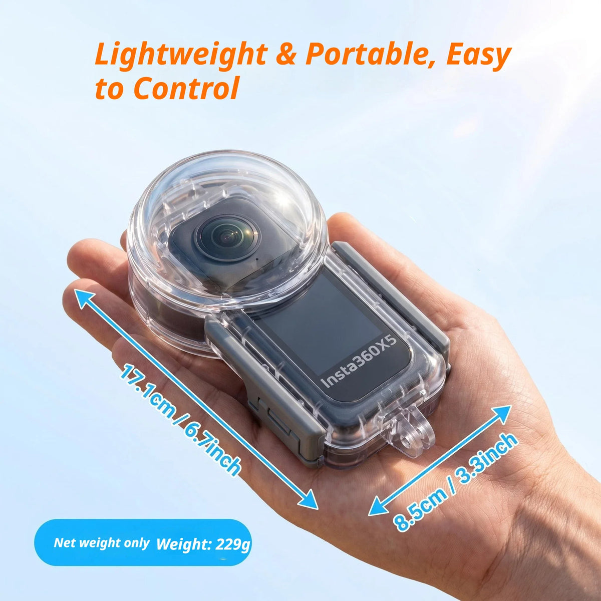 Seafrogs 50m Waterproof Dive Case for Insta360 X5 | Housing