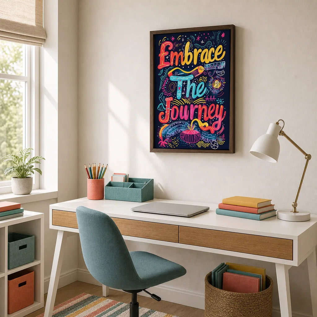 Nordic Motivational Quote Canvas Wall Art | Colorful Poster Print
