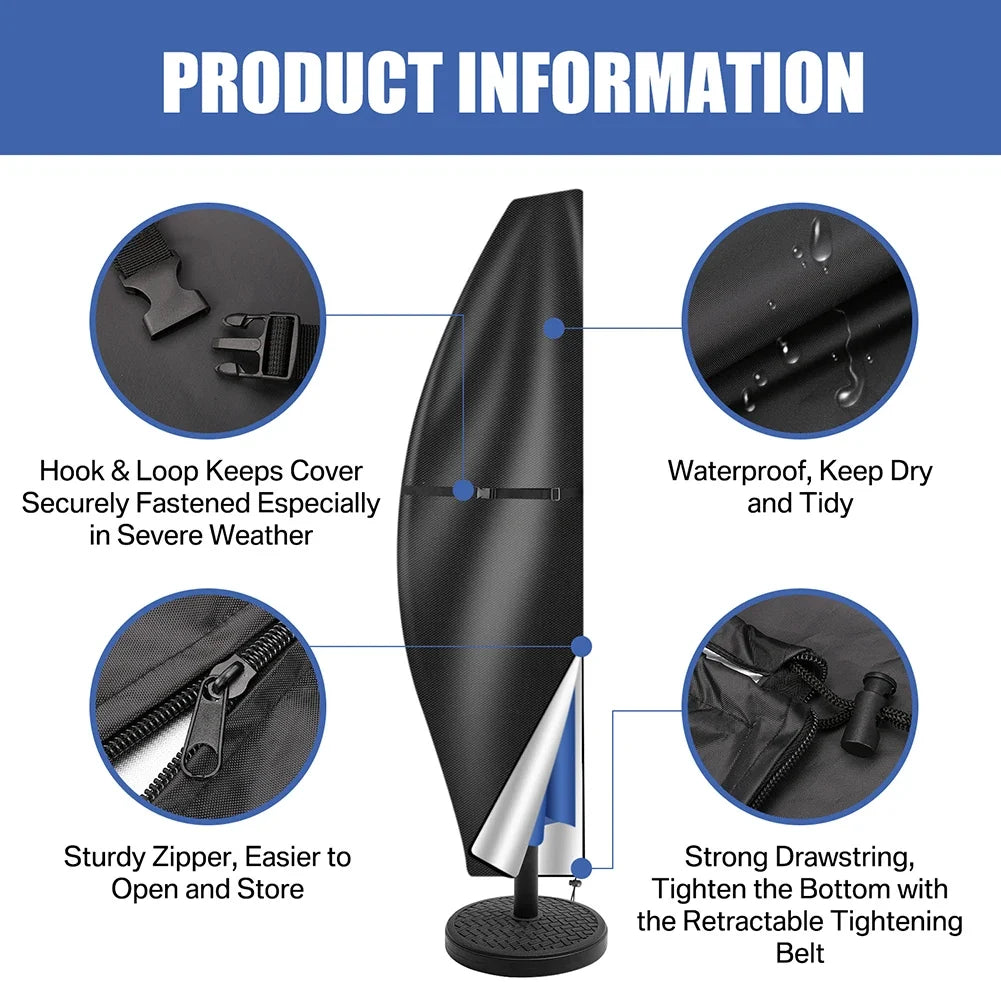 Waterproof Patio Umbrella Cover 210D Oxford | Cantilever & Straight
