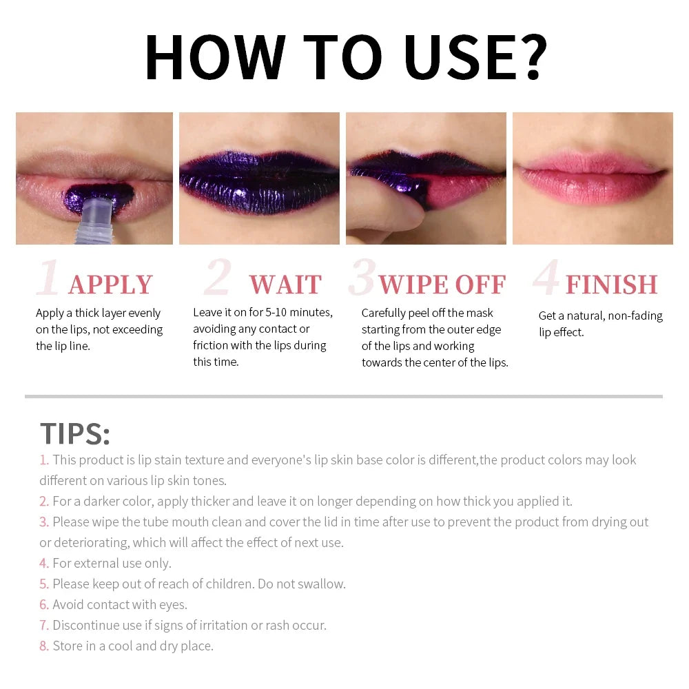 Lakerain Peel-Off Lip Stain – Waterproof Matte Lip Tint