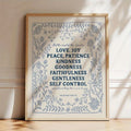 Christian Bible Scripture Canvas Wall Art – Blue & Cream Peace