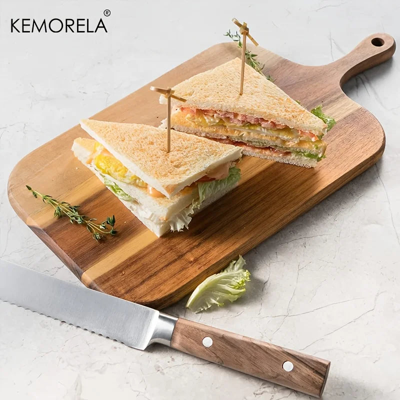 Acacia Wood Cutting Board with Handle | Butcher Block – 2 Sizes