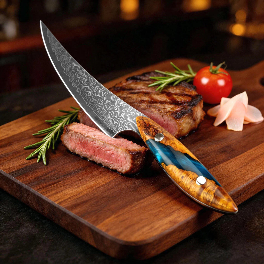 XITUO Damascus Steel Steak Knives Set 1–4 | Full Tang Handle