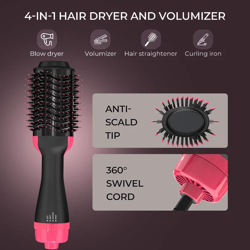LISAPRO 2-in-1 Hot Air Brush Dryer & Volumizer Styler