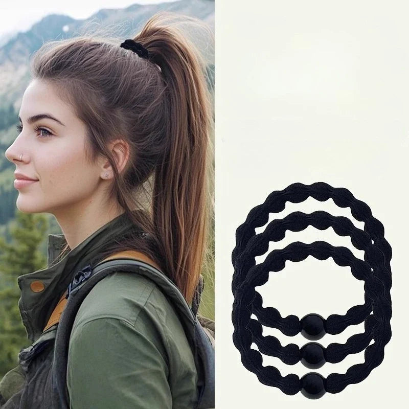 Sporty Hair Ties Strong Hold Elastic Bands 5/10 Pack – Black