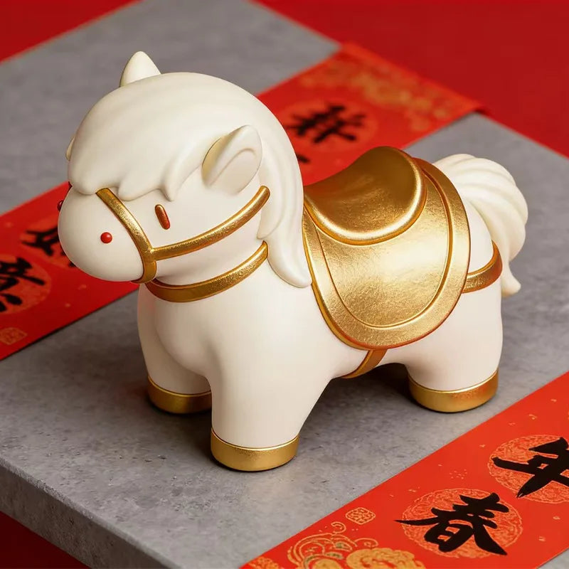 Golden Saddle Little White Horse Aromatherapy Candle Mold DIY Pon