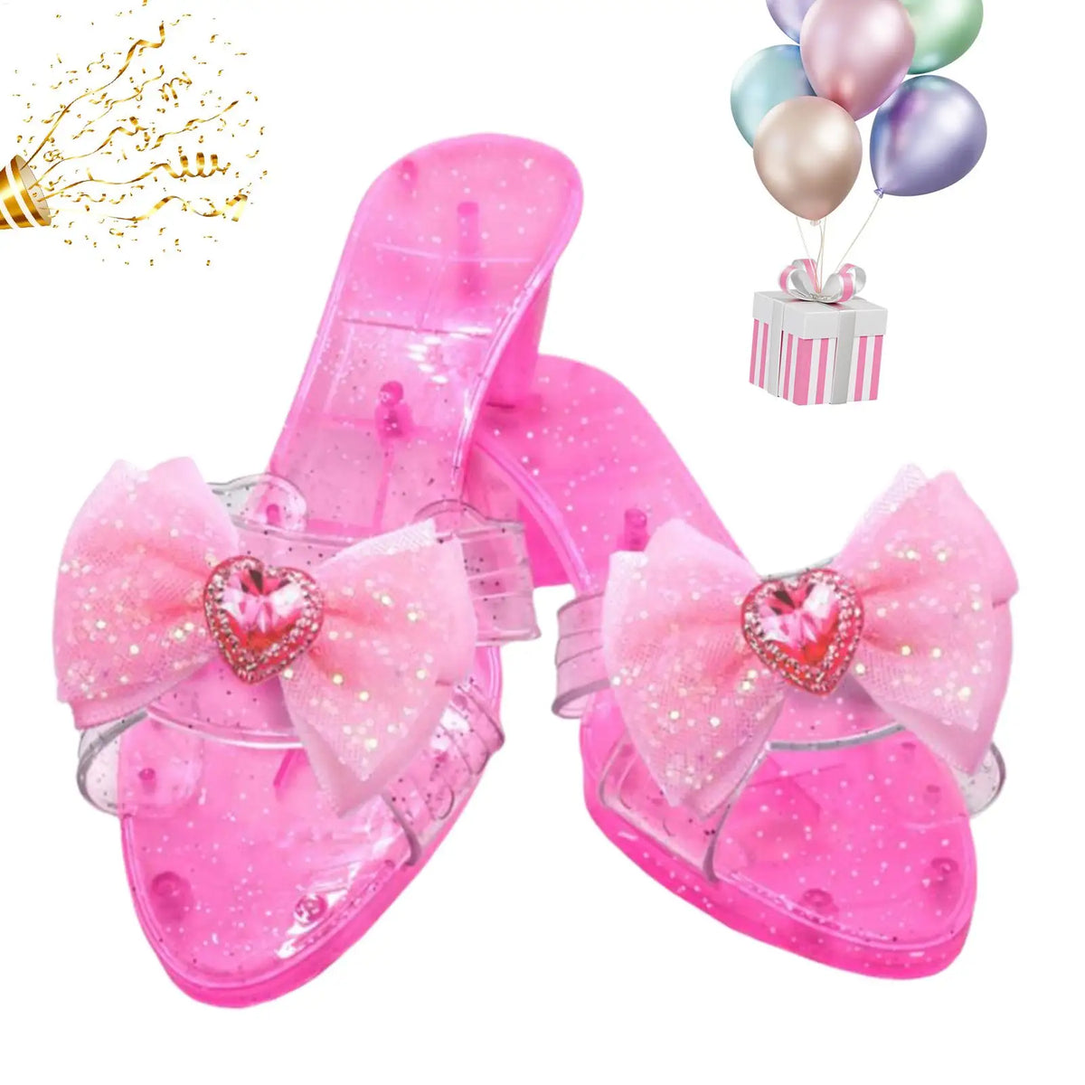 Princess Crystal Shoes Cosplay Prop Heels Pretend Play House Games