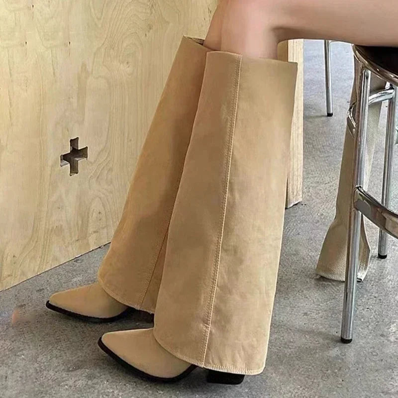 Women's Knee-High Pointed Toe Platform Boots | Winter Fashion