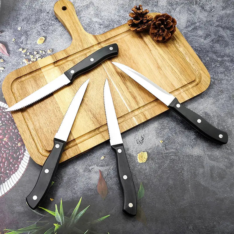 Stainless Steel Serrated Steak Knife Set – Sharp & Durable