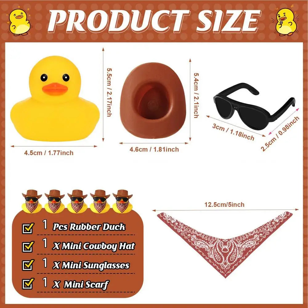 Car Rubber Duck Cowboy Cool Dashboard Ornament Sunglass Toy