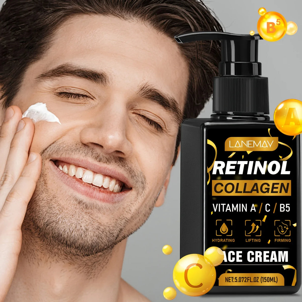 Men's Retinol Face Cream – Vitamin A & C, Hydrating & Firming