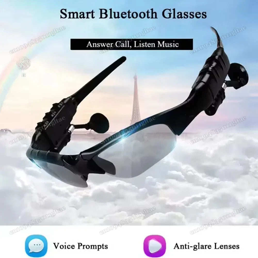 Smart Glasses Stereo Earphones Wireless Headset Mic Sunglasses