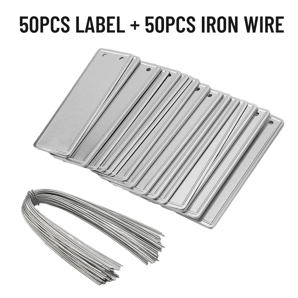 50pcs Aluminum Plant Labels – Waterproof Double-Sided Garden Tags
