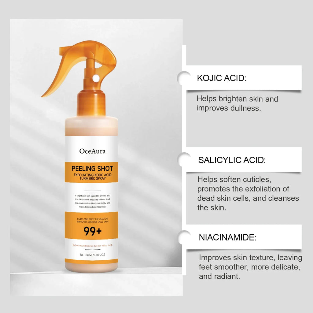 Kojic Acid & Turmeric Exfoliating Serum Spray | Skin Care