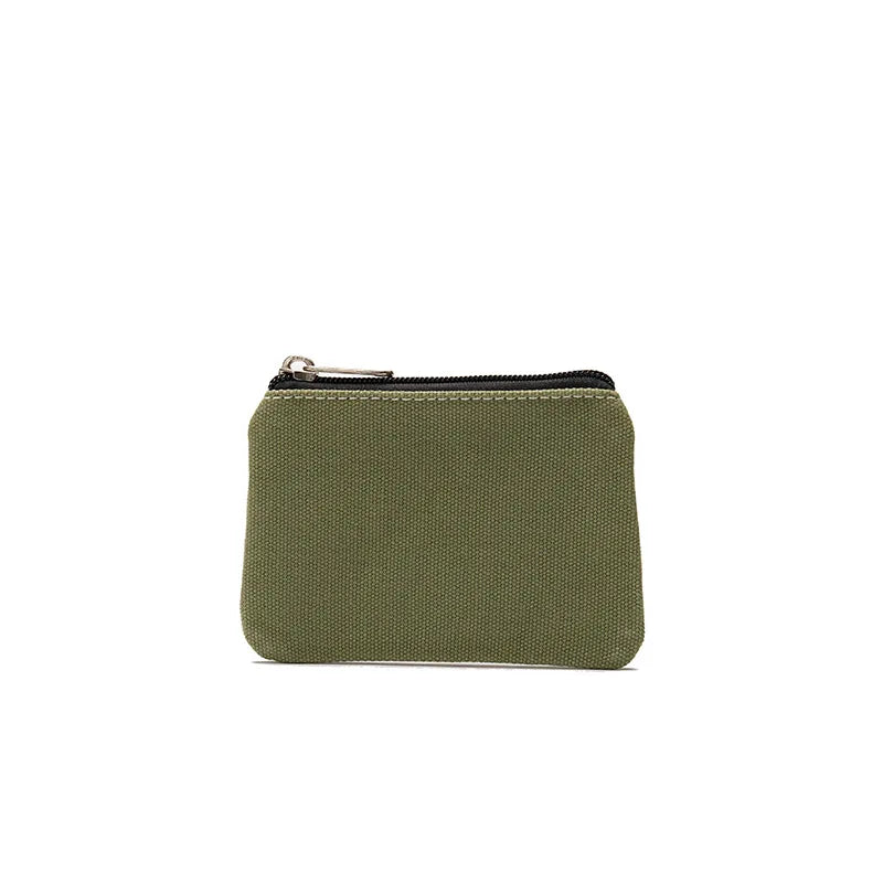DIY Plain Canvas Cotton Bag Pure Zipper Coin Key Money Pocket Women