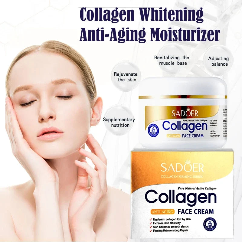 SADOER Collagen Skin Care Moisturizing Face Cream Hyaluronic Facial