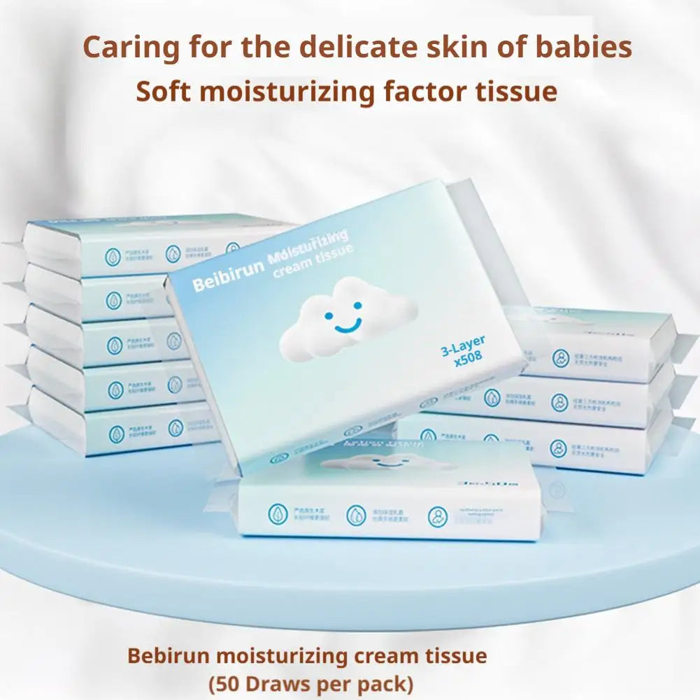 Baby Cloud Soft Moisturizing Tissues – 50 Sheets | Gentle Wipes