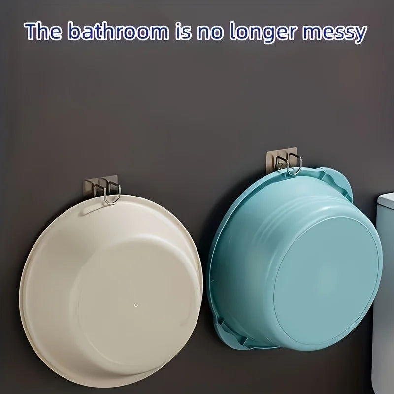 6-Pack No-Drill Wall Hooks – Heavy-Duty Bathroom Kitchen Rack