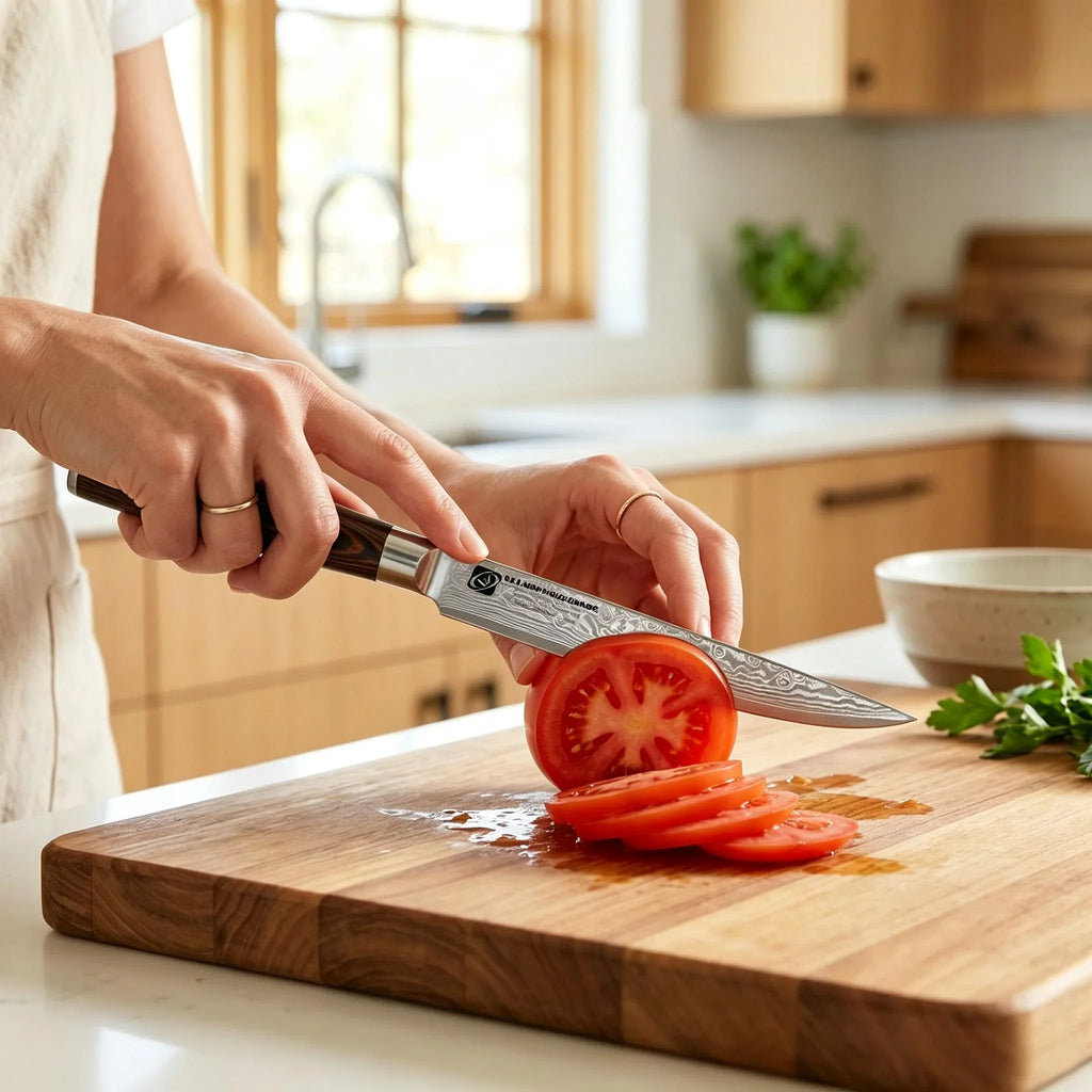 4-Pc 67-Layer Damascus Chef Knife Set – Santoku & Utility