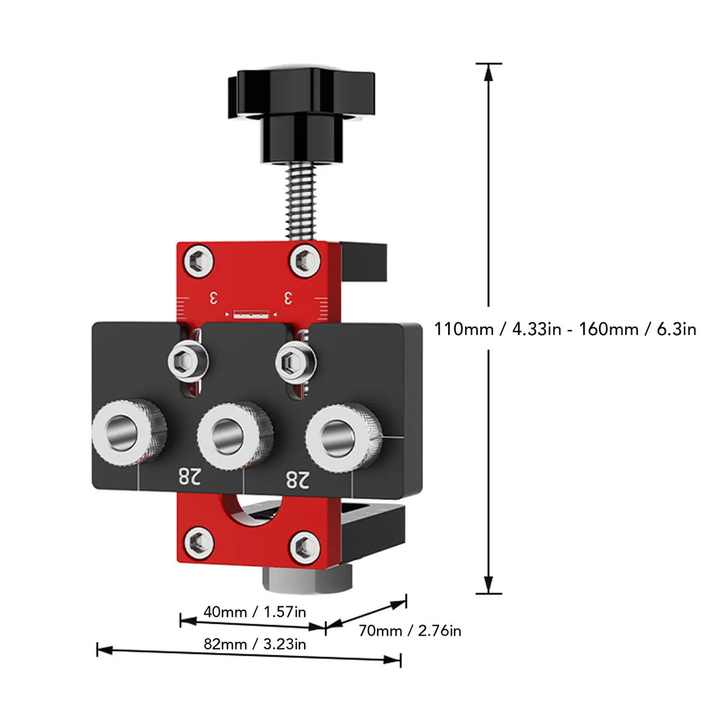 3in1 Hole Jig 1 Aluminum Alloy Dowel Woodworking Puncher