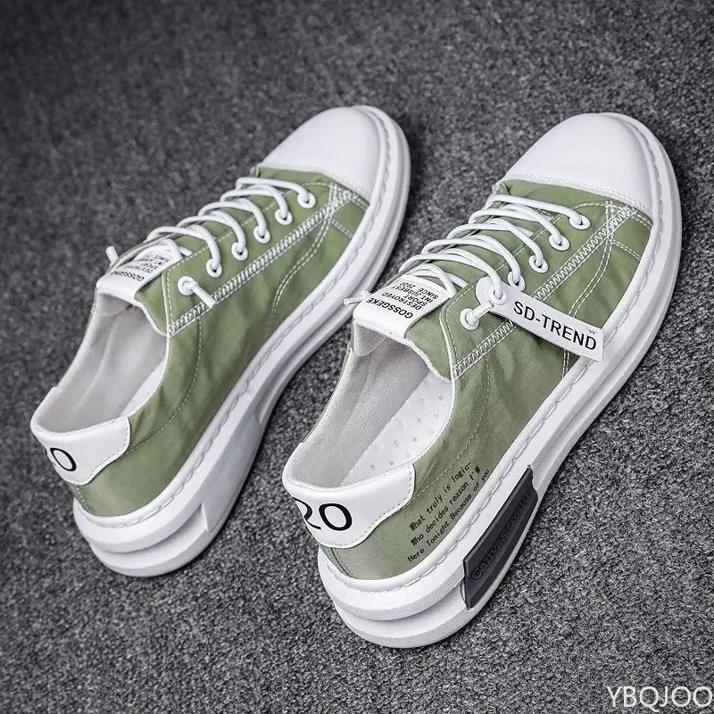 YBQJOO Men's Canvas Sneakers – Breathable Lace-Up Casual Shoes