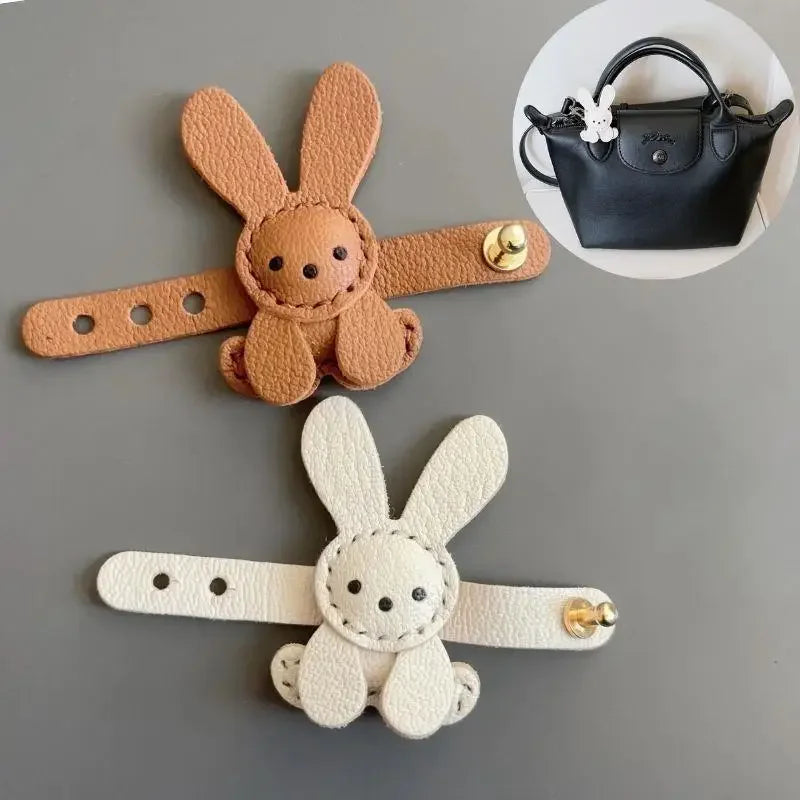 Cute Bunny Bag Charm – Handmade PU Leather Rabbit Pendant