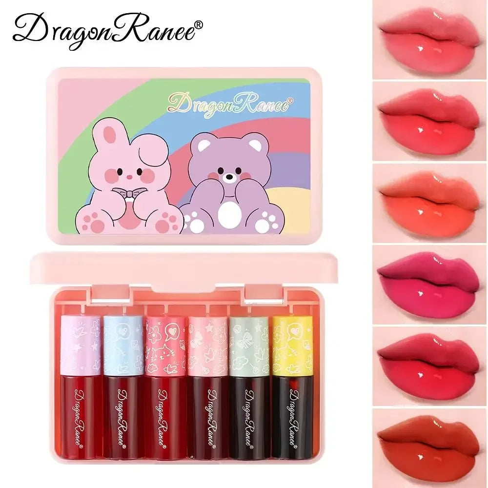 Dragon Ranee 6pc Lip & Cheek Gloss Set – Hydrating, Non-Sticky