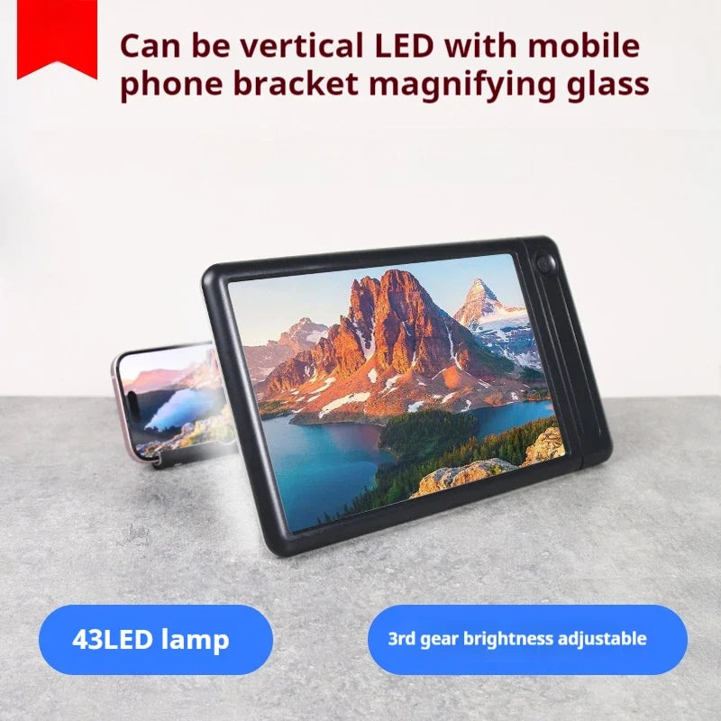 HD Handheld Magnifier – 43 LED Lights & 3-Speed Brightness