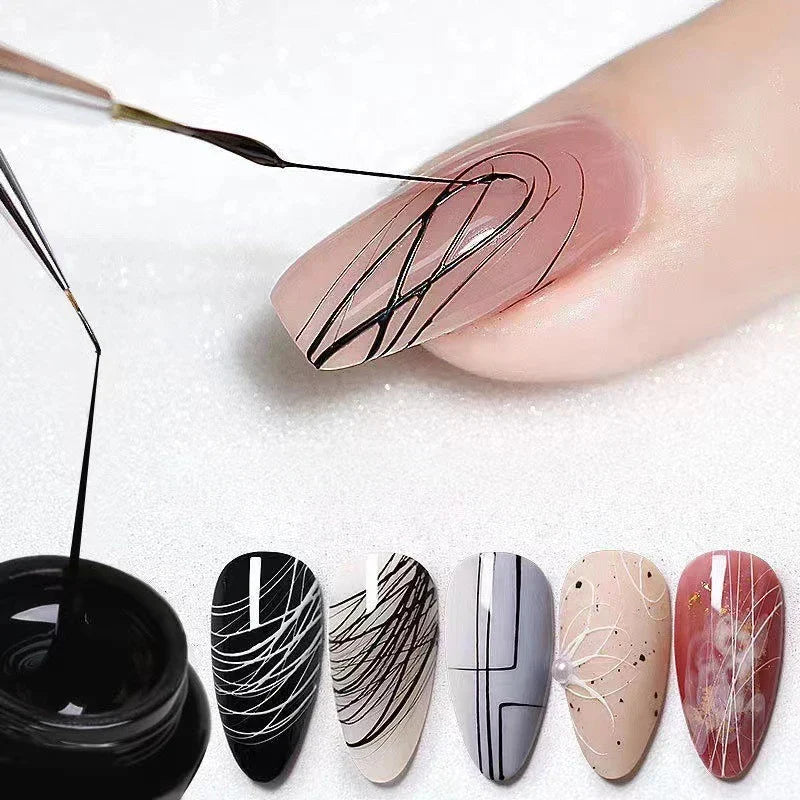 Nail Art Drawing Gel – Black & White Line Carving Set (2 Pcs)
