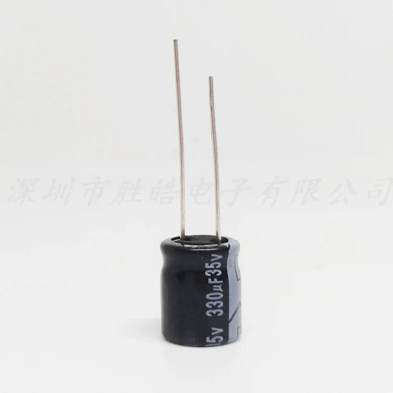 NioCen 35V 330uF Aluminum Electrolytic Capacitors – 5 or 50 Pk