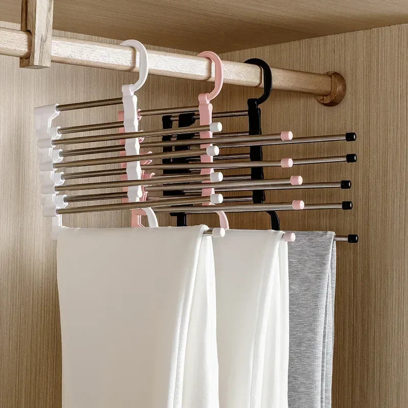 Stainless Steel Folding Pants Hanger | Multi-Layer Closet Organizer