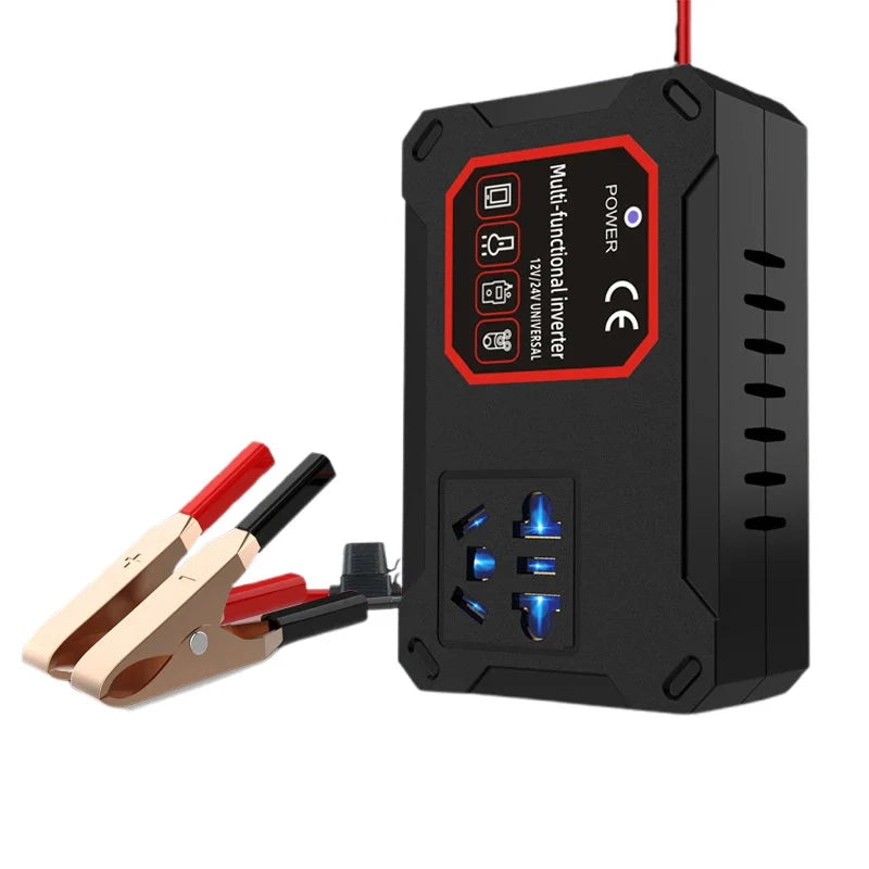 200W Car Power Inverter 12V/24V to 220V Portable Converter