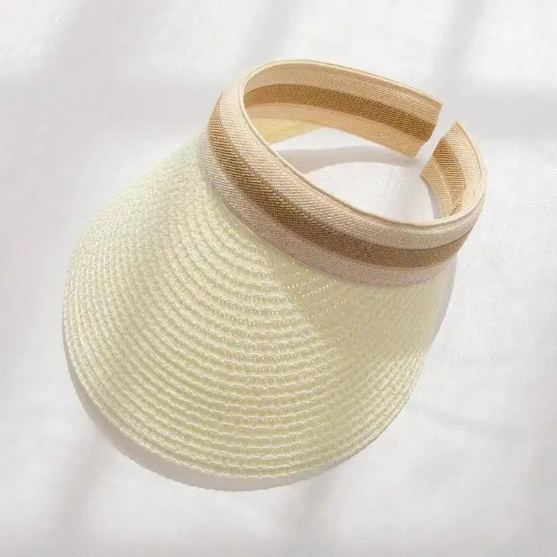 Women's Wide Brim Pearl Straw Sun Hat – Elegant Beach Cap