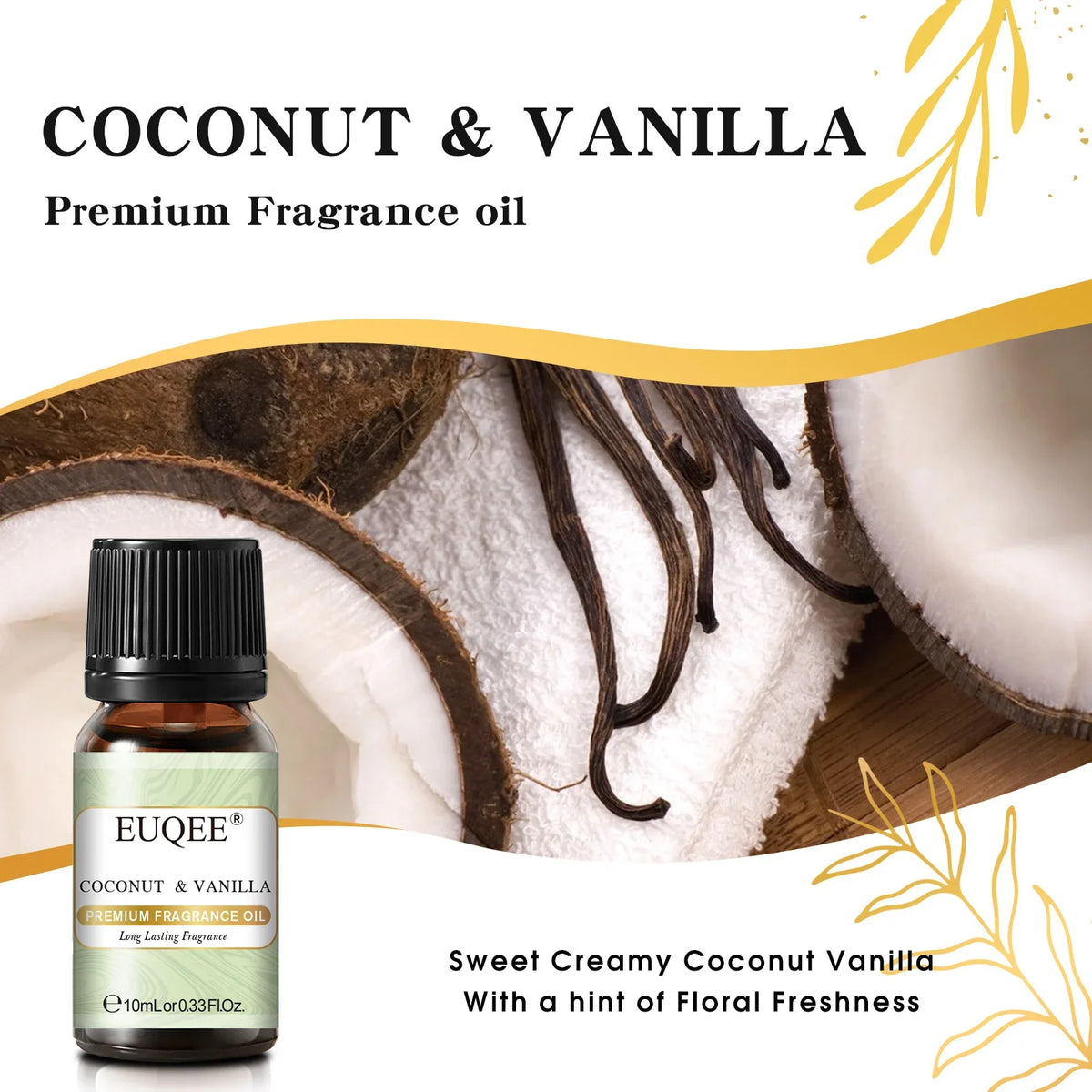 EUQEE 10ml Fragrance Oil – Diffuser, Candle & Aromatherapy