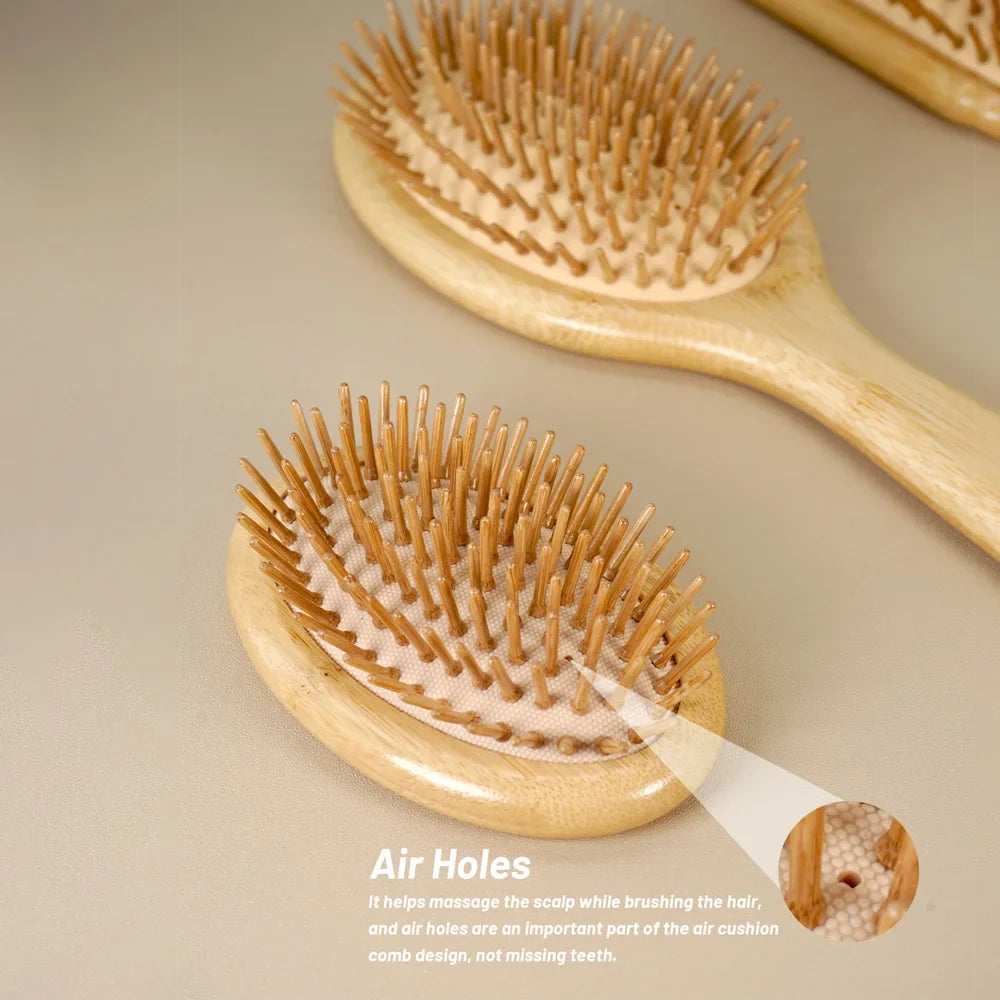 Bamboo Detangling Hair Brush – Scalp Massage, All Hair Types
