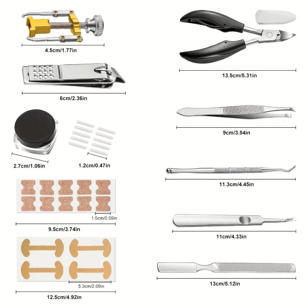 129-Piece Nail Embedding Tool Set – Pliers, Lifter & Cuticle Kit