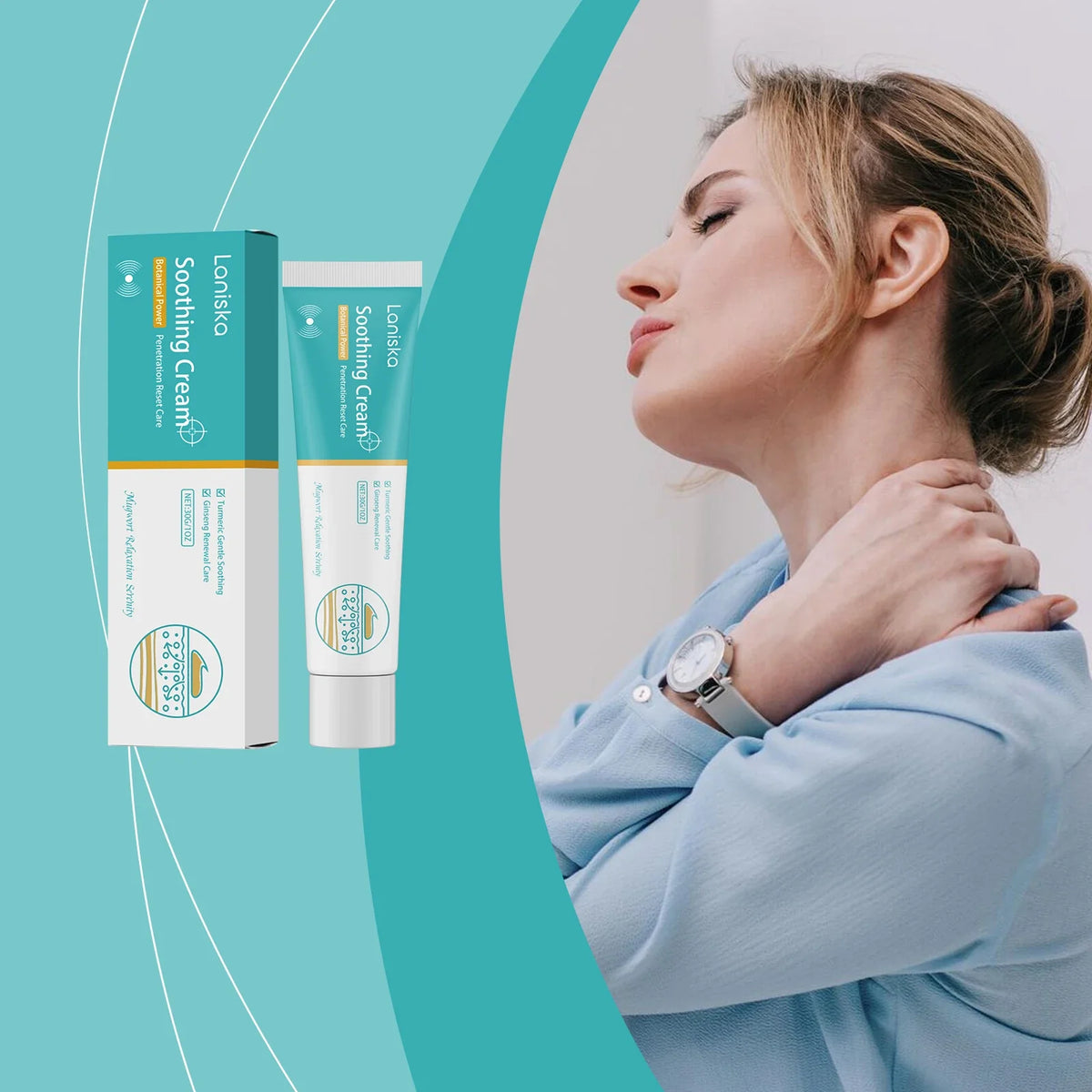 Laniska Neck & Shoulder Massage Cream | Natural Plant Extracts