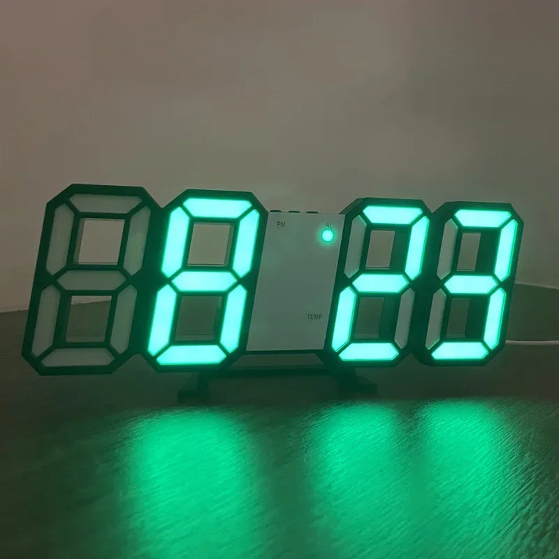 LED Digital Wall Clock – Alarm, Temp & Date Display