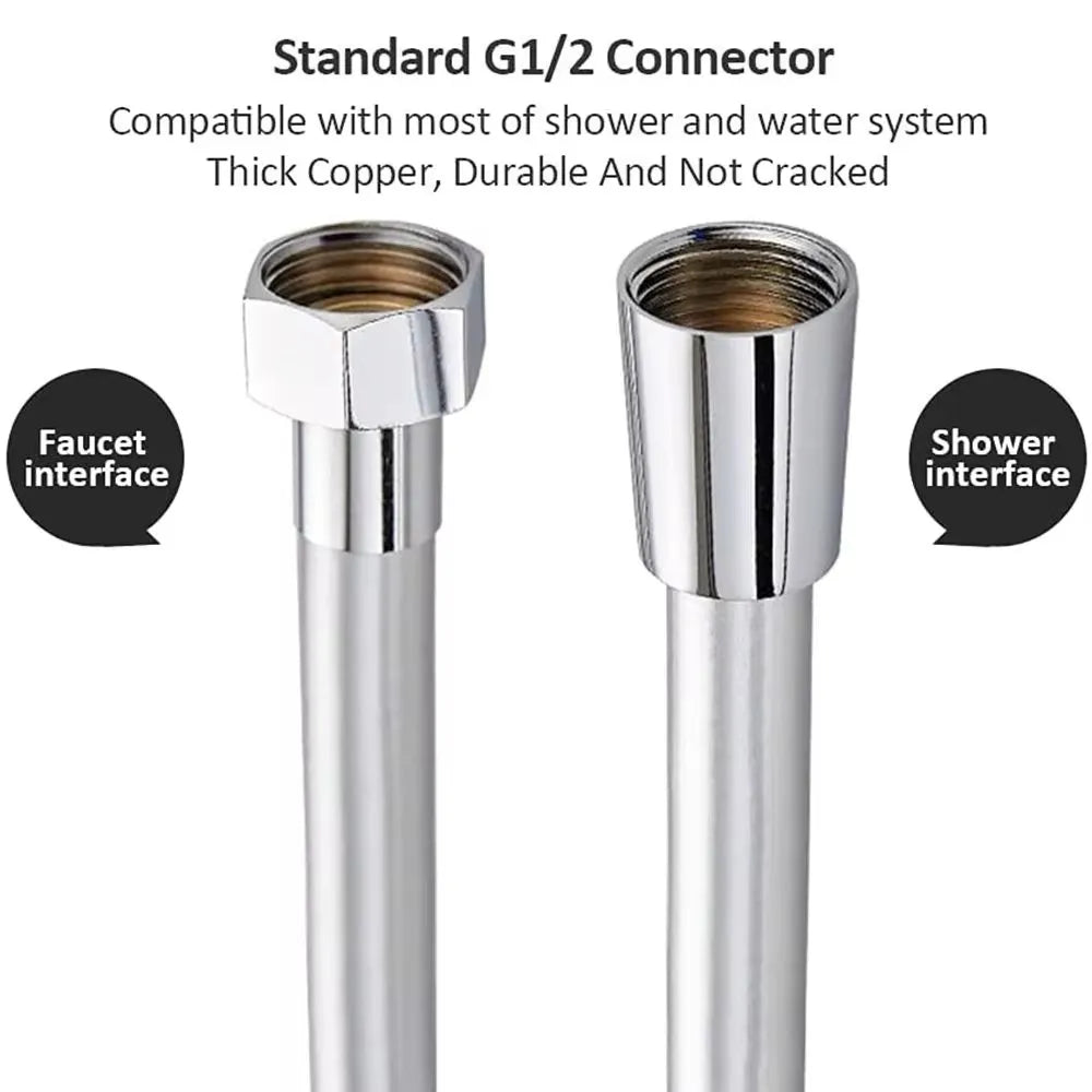 Flexible PVC Shower Hose 1.5/2/3m | Anti-Kink & Leak-Proof