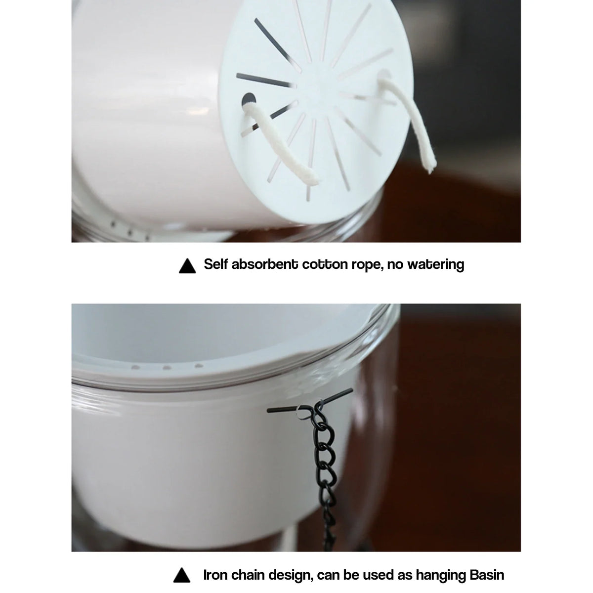Self-Watering Hanging Desktop Flower Pot | Auto Wick Planter