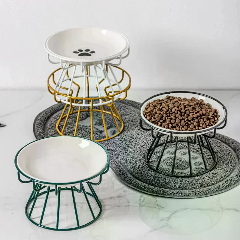 Ceramic Raised Pet Bowl Food Water Supports Cats Amp Doggie Cat Stand