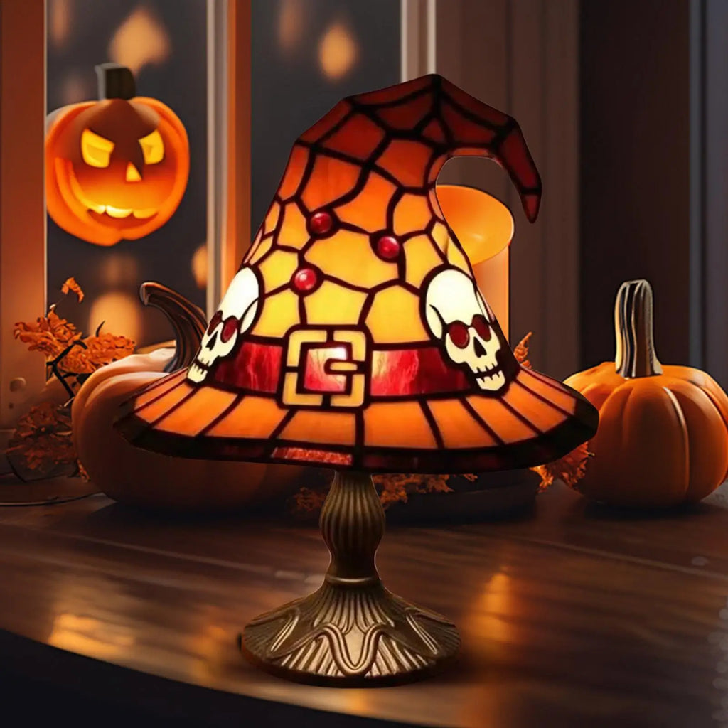 Witch Hat Desk Lamp – Halloween Table Light | Resin Décor