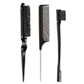 3-Piece Hair Comb Set – Rat Tail, Triple-Row & Eyebrow Brush