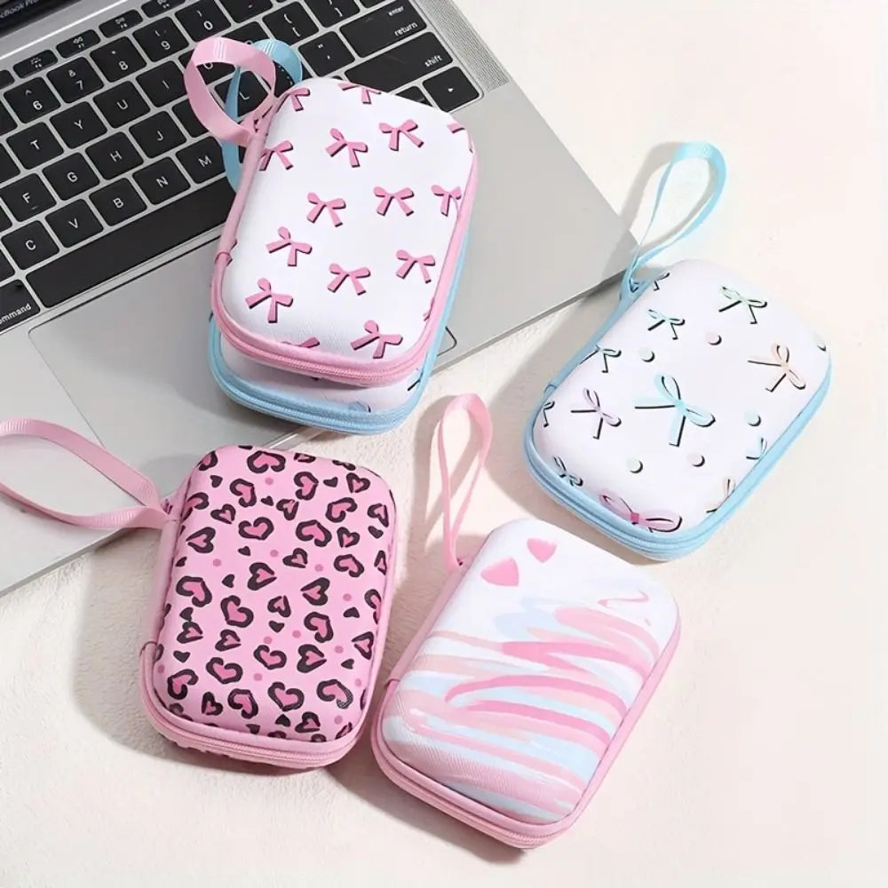 Leopard Print Hard Shell Cable & Gadget Organizer Pouch